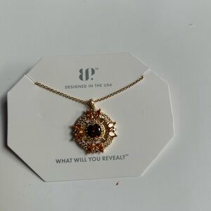Gold and Brown Pendant Necklace